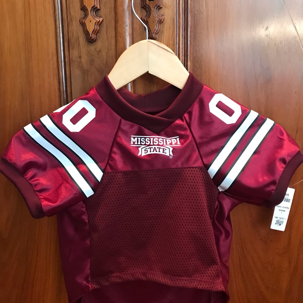 Mississippi State Pet-Dog Jersey, Marroon/White with tags!